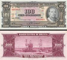 *100 Pesos Bolivianos Bolívia 1945, P147 - Kliknutím na obrázok zatvorte -